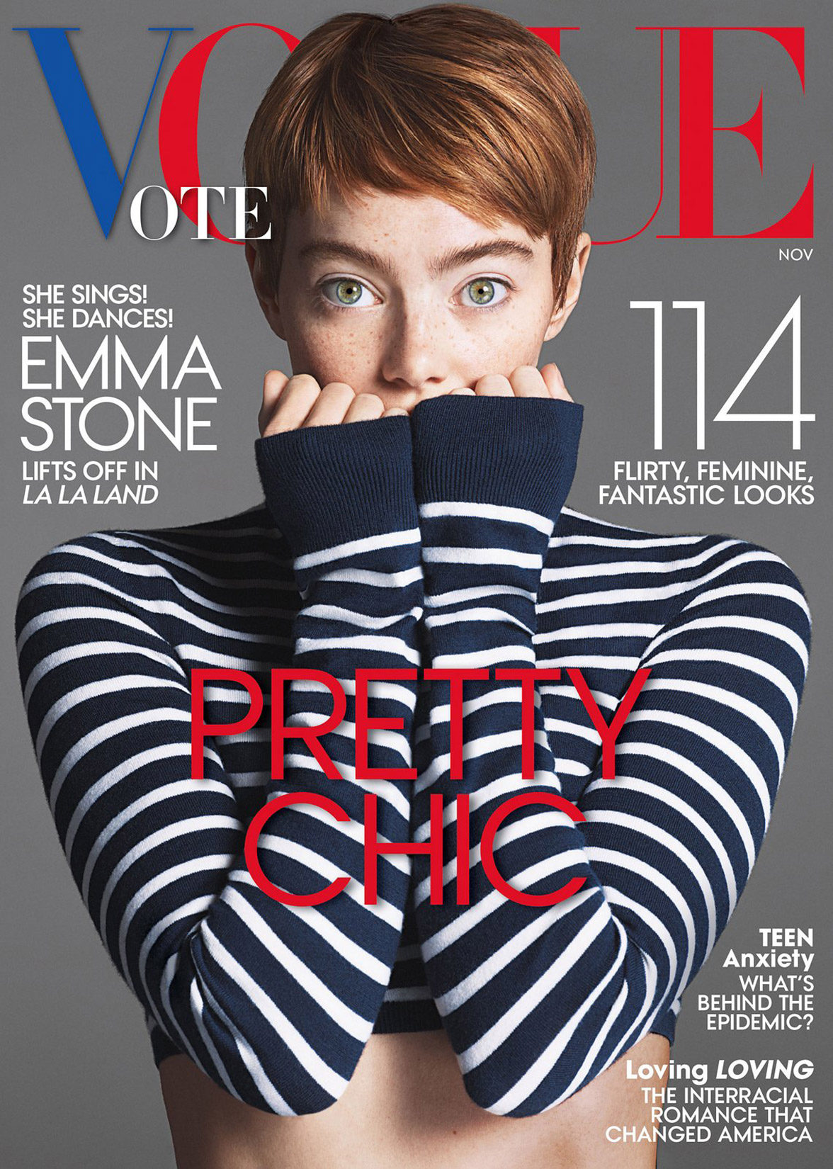 Emma Stone en la portada de noviembre de Vogue