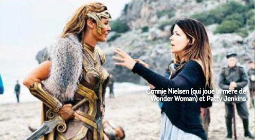 Patty Jenkins dando indicaciones a Connie Nielsen