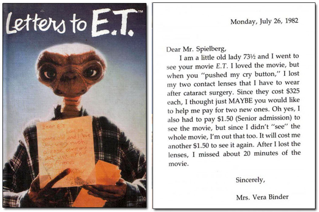 El libro de cartas a E.T. con testimonios como el drama de esta señora