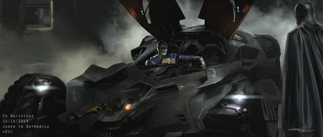 El Joker en el Batmobile  y Batman