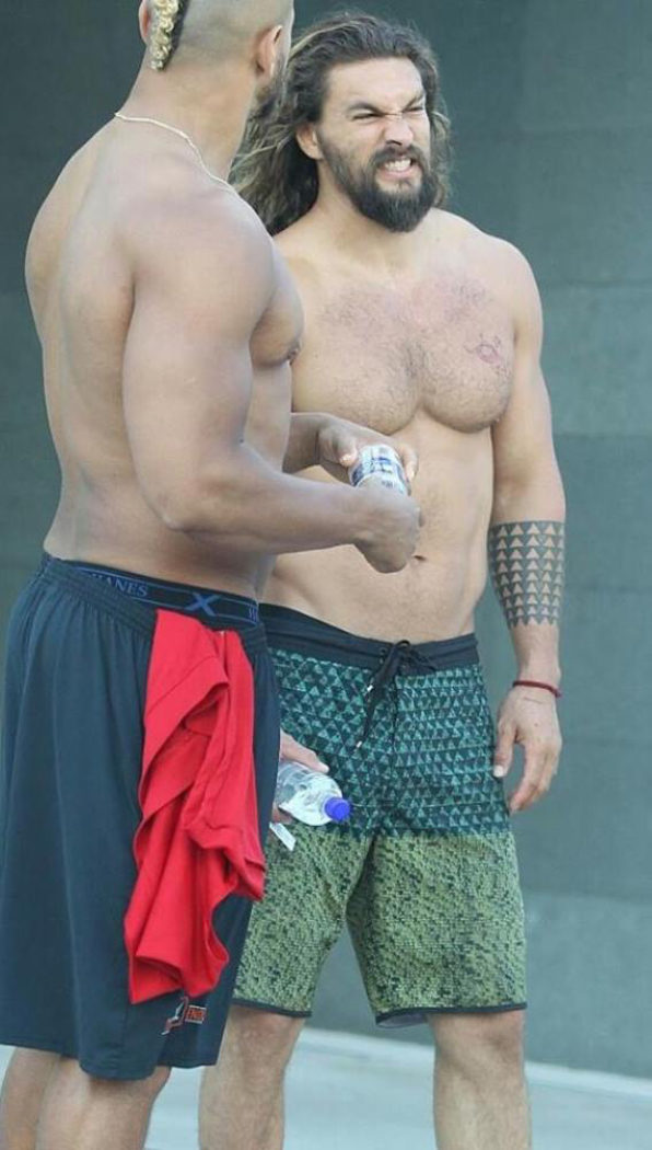 Jason Momoa en el set de 'Aquaman'