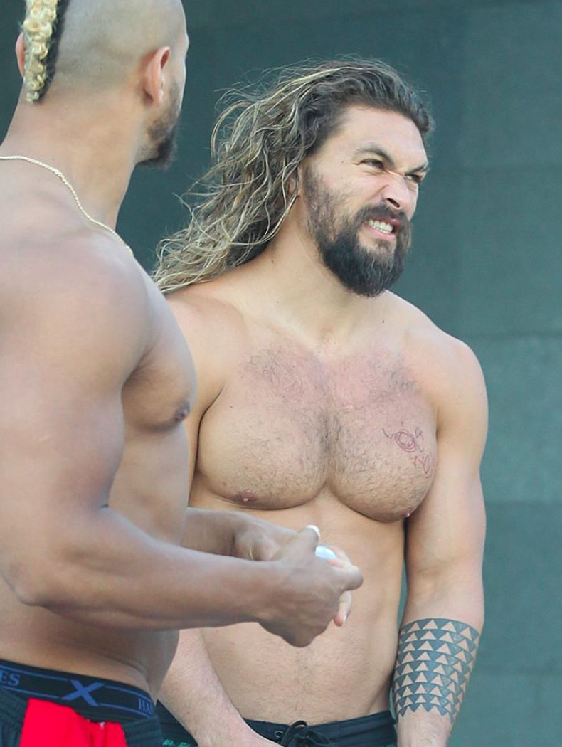 Jason Momoa en el set de 'Aquaman'