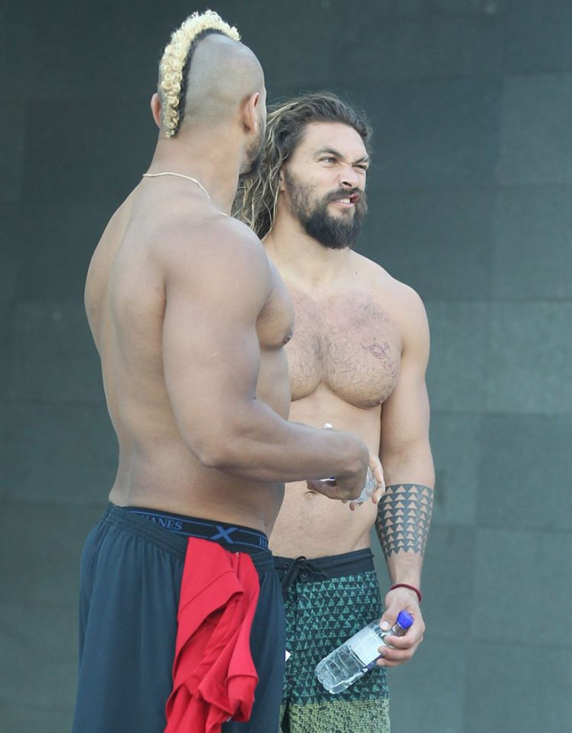 Jason Momoa en el set de 'Aquaman'