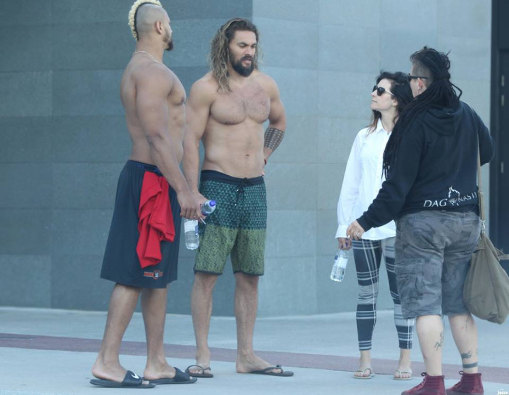 Jason Momoa en el set de 'Aquaman'