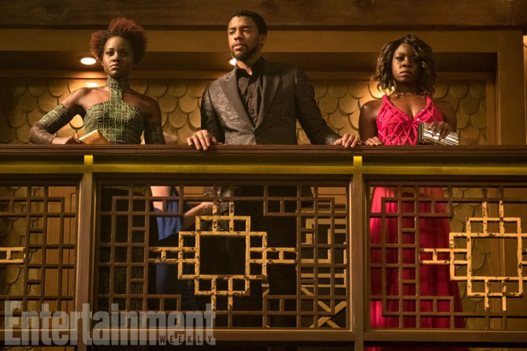 Lupita Nyong'o, Chadwick Boseman y Danai Gurira (Nakia, T'Challa y Okoye)