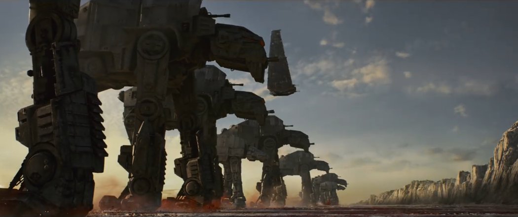 Los AT-ATs llegan a Crait