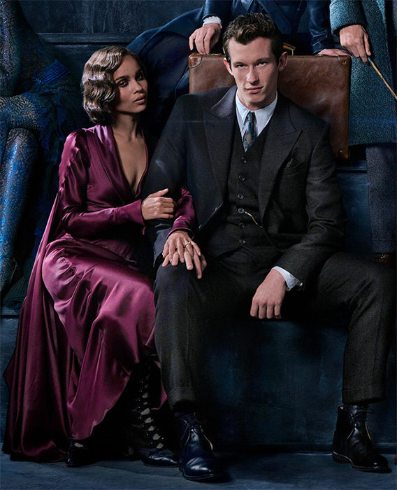 Zoë Kravitz como Leta Lestrange y Callum Turner como Theseus Scamander