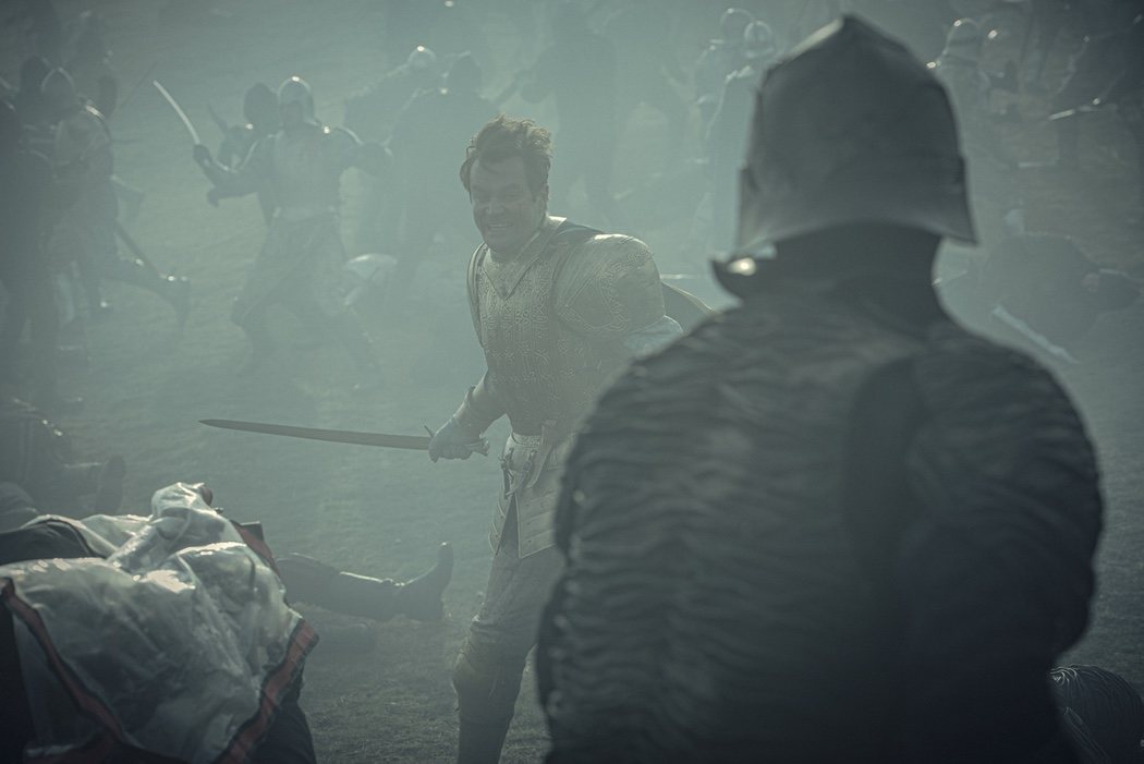 El rey de Cintra, Eist Tuirseach (Björn Hlynur Haraldsson), en plena batalla