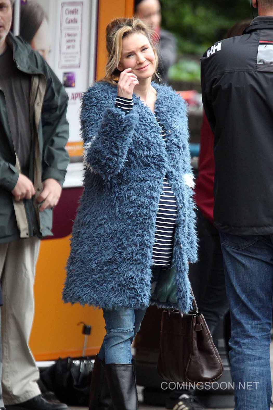 Renée Zellweger embarazada en el rodaje de 'Bridget Jones's Baby'