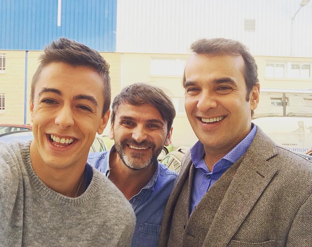 Víctor Palmero, Fernando Tejero y Luis Merlo en el rodaje de 'LQSA'