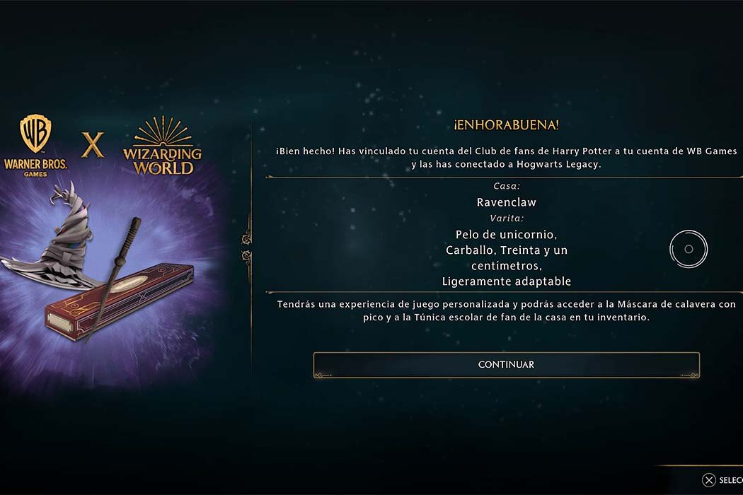 Vinculación con Pottermore