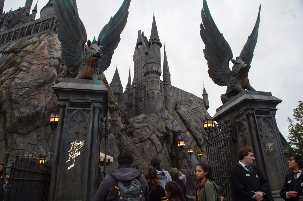 Detalle del castillo de Hogwarts de 'Harry Potter' en Hollywood
