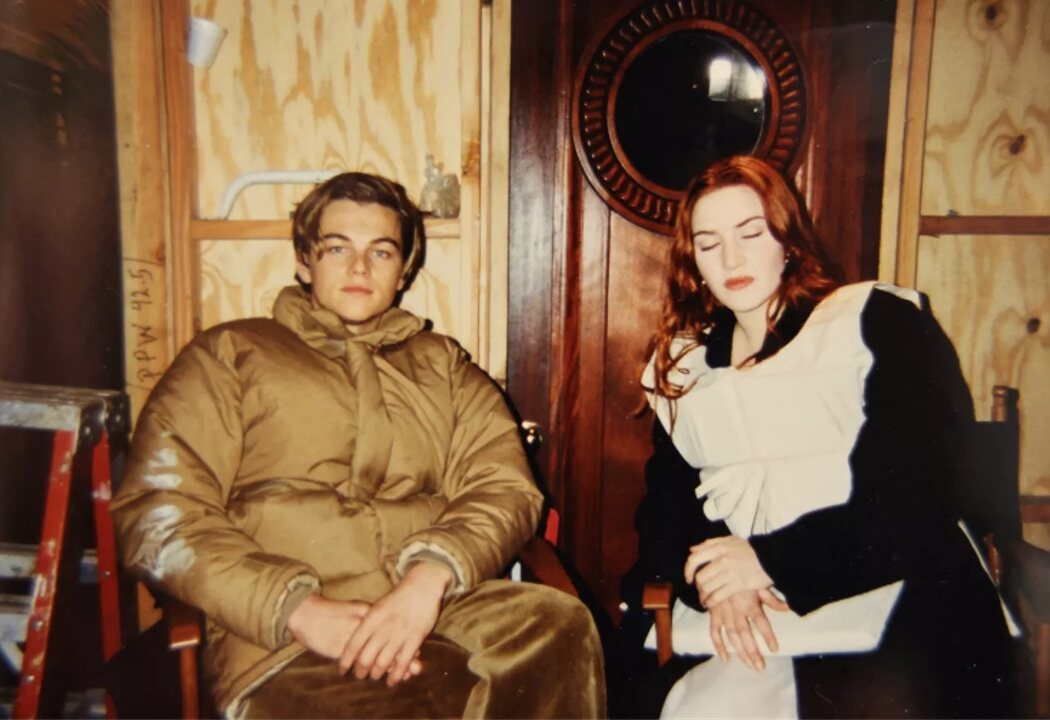 DiCaprio y Winslet en un descanso del rodaje