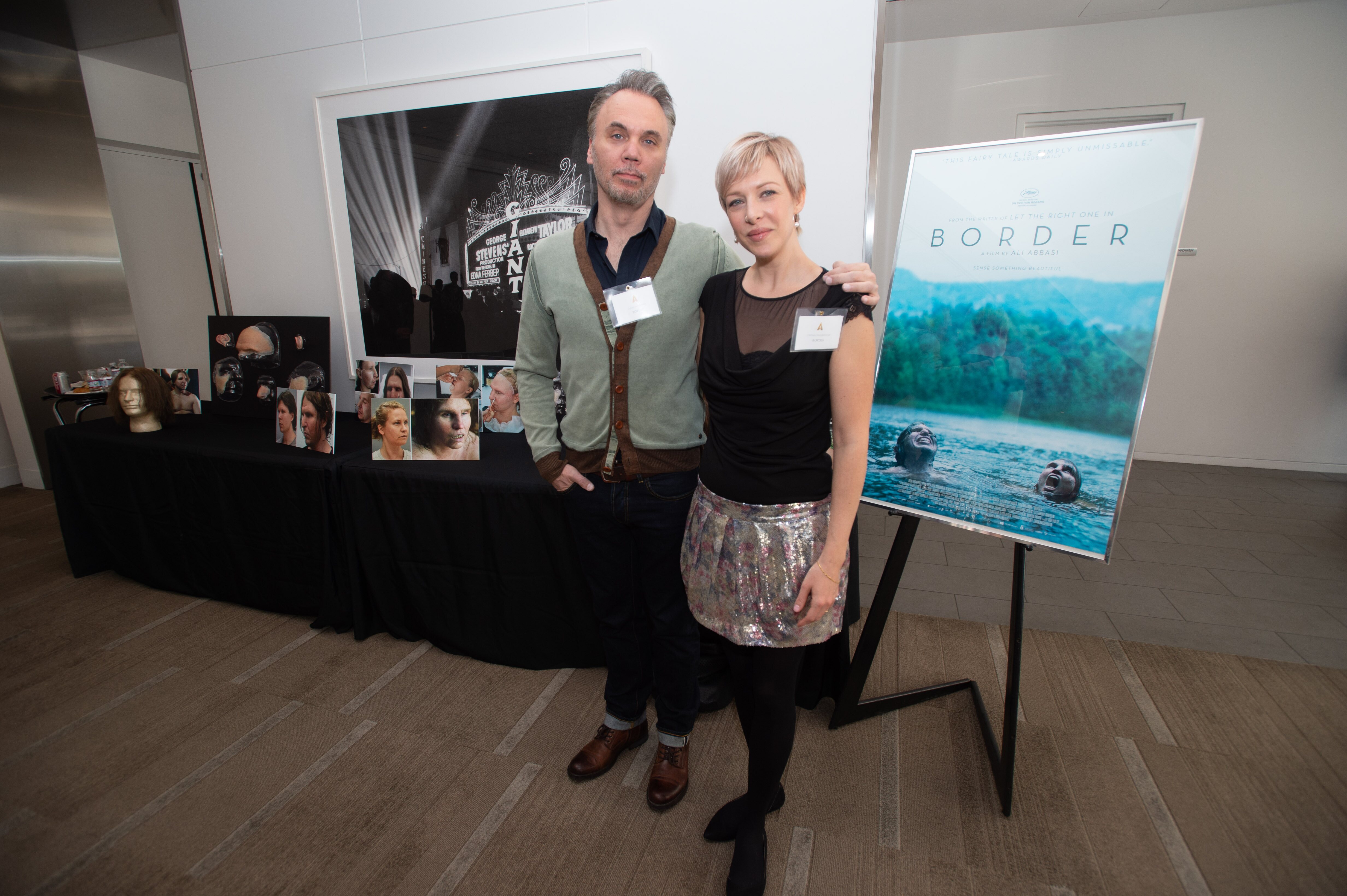 Pamela Goldammer junto a Göran Lundström en los Oscars presentado 'Border'