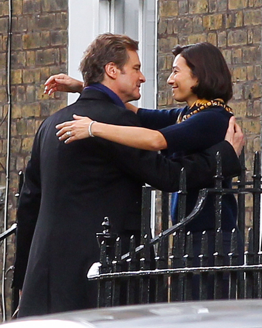 Colin Firth en el set de rodaje de 'Bridget Jones's Baby'