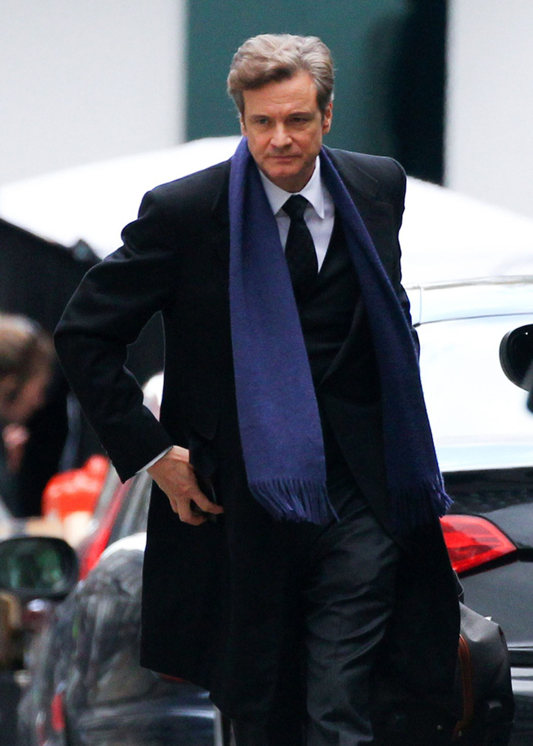 Colin Firth en el set de rodaje de 'Bridget Jones's Baby'