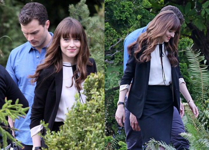 Jamie Dornan y Dakota Johnson en dos imágenes