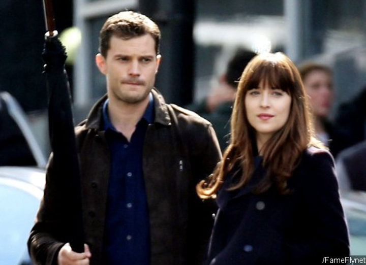 Jamie Dornan y Dakota Johnson en el rodaje de 'Cincuenta sombras más oscuras'