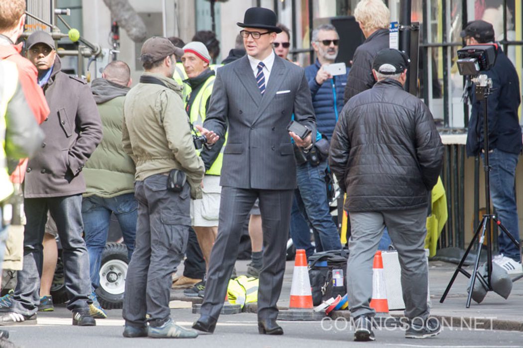 Channing Tatum con el equipo de 'Kingsman: The Golden Circle'