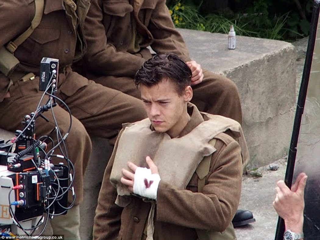 Harry Styles en el rodaje de 'Dunkirk'