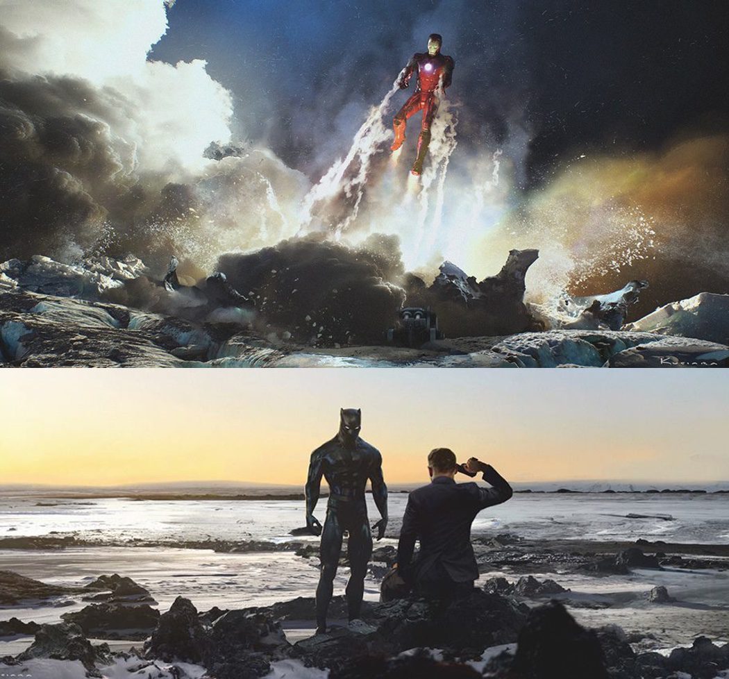 Concept art de 'Civil War' con Iron Man, Barón Zemo y Pantera Negra
