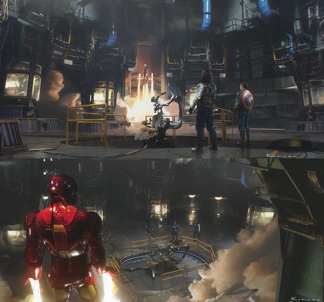 Concept art de 'Civil War' con Iron Man y Capitán América