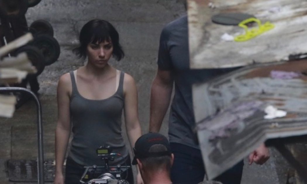 Scarlett Johansson en el rodaje de 'Ghost in the Shell' en Hong Kong