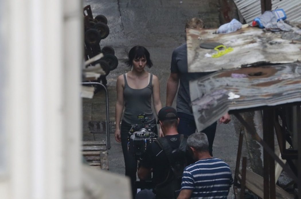 Scarlett Johansson grabando 'Ghost in the Shell' en Hong Kong