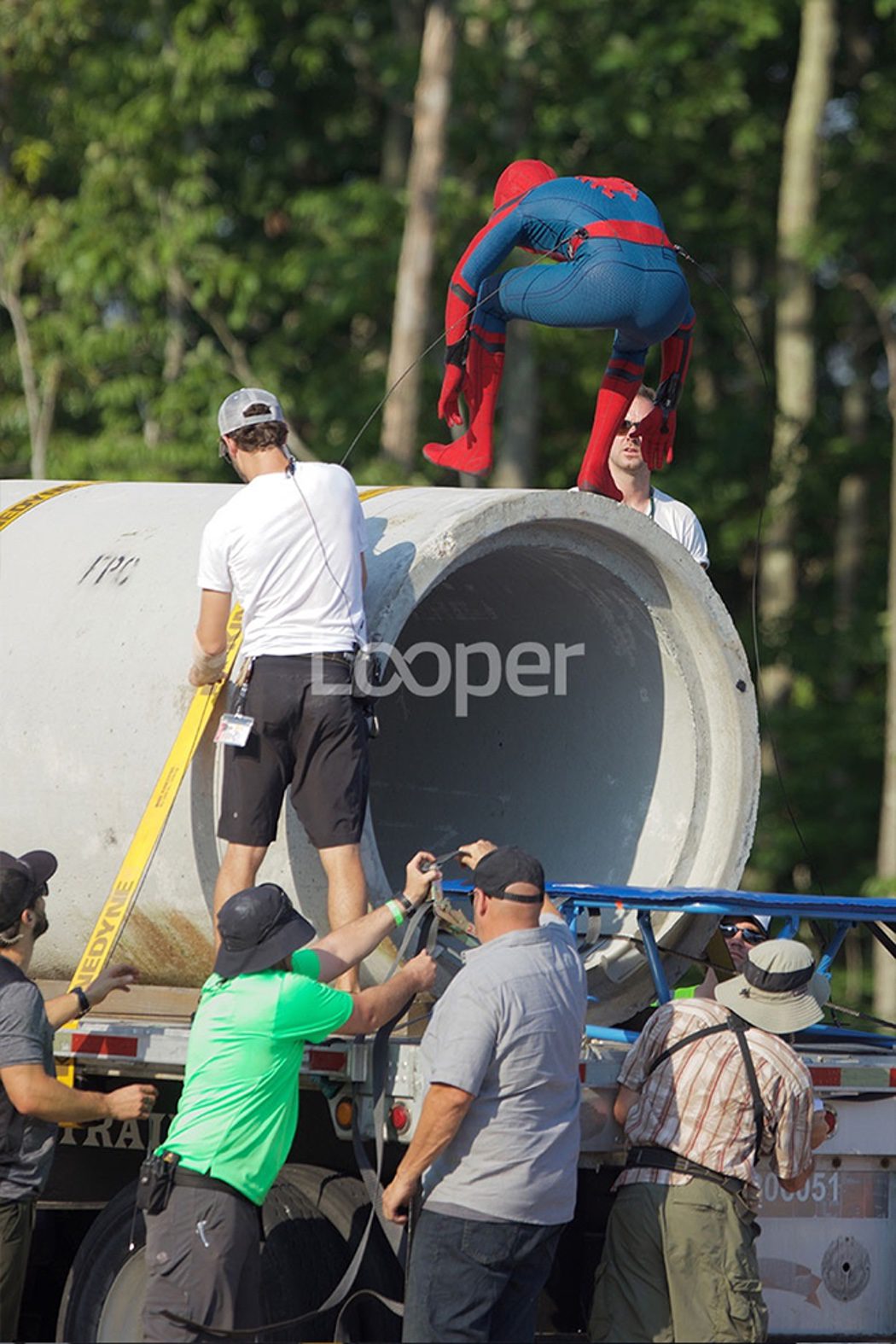 Tom Holland rueda una escena de acción